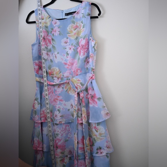 Womens Sz 6 Floral Tiered Midi-Dress - Chetta B - NWOT Pastel Easter - Picture 11 of 11